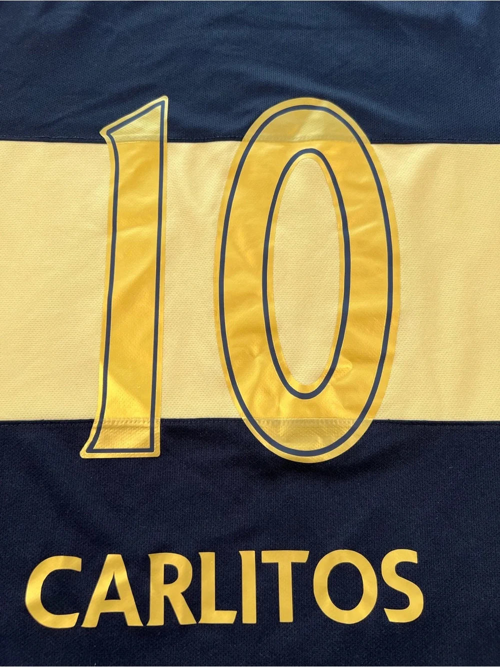 Nike Boca juniors 2016/17 3rd soccer jersey black/gold #1 Carlitos Tevez L